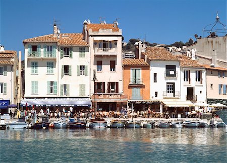 french cafes in france - Cafes and boats on waterfront of Cassis near Marseille Stock Photo - Rights-Managed, Code: 832-03724756