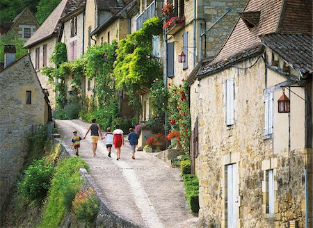 france villages photography - Family walking in old town Stock Photo - Rights-Managed, Code: 832-03724760