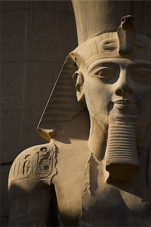 Detail of head of pharaoh statue Stock Photo - Rights-Managed, Code: 832-03724812