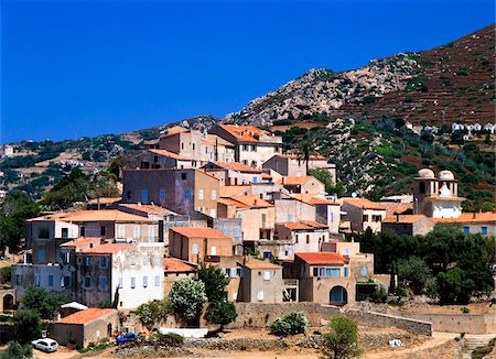 Village de Pigna, vue surélevée Photographie de stock - Rights-Managed, Code: 832-03724882