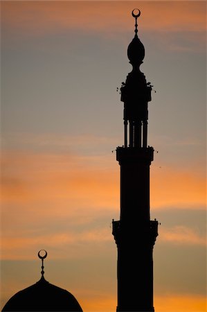 egypt mosque - Silhouette of mosque at dawn Stock Photo - Rights-Managed, Code: 832-03724912