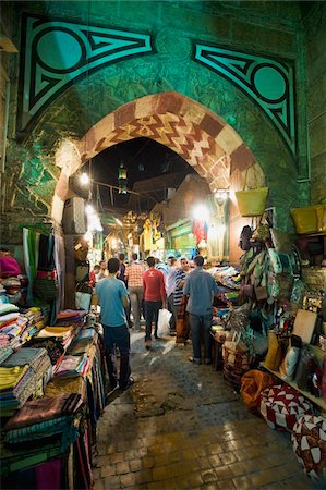 shopping by night - Stalls in gateway in Khan El Khalili Stock Photo - Rights-Managed, Code: 832-03725031