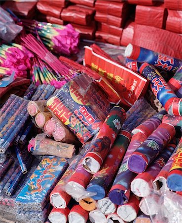 provincia de gansu - Fireworks on sale Foto de stock - Con derechos protegidos, Código: 832-03723809