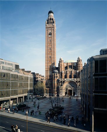 Westminster Cathedral, Victoria, London. Consecrated 1910. Architects: John Francis Bentley Stock Photo - Rights-Managed, Code: 845-04826397