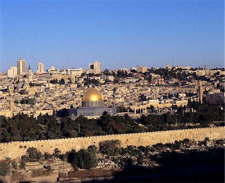 simsearch:845-02726565,k - Jerusalem cityscape. - Dome of the Rock - Temple Dome Fotografie stock - Rights-Managed, Codice: 845-04826422