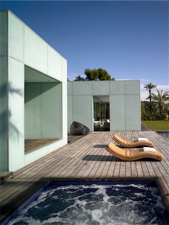 sonnendeck - Glas-Villa, Ibiza. 2006. Architekten: Vicens + Ramos Arquitectos Stockbilder - Lizenzpflichtiges, Bildnummer: 845-04826534