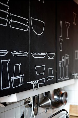 drawing on chalkboard - Apartment in Stockholm. Architects: Peppe Bergström, Universum Stock Photo - Rights-Managed, Code: 845-04827070
