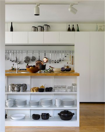 Kitchen storage of utensils and homeware Stock Photo - Rights-Managed, Code: 845-05837671