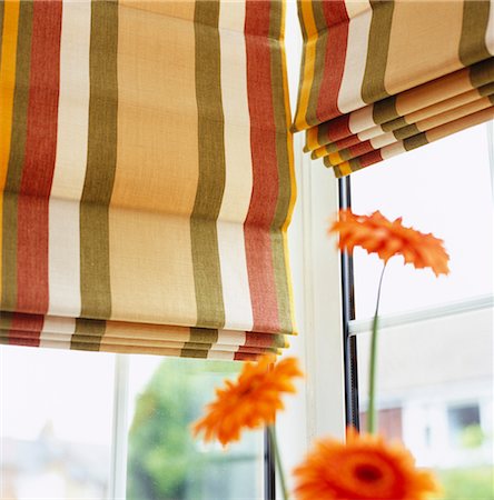 Roman blind with stripe pattern Stock Photo - Rights-Managed, Code: 845-05838942