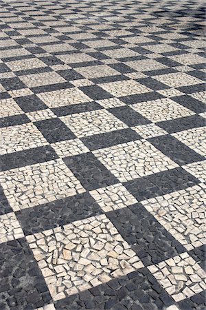 Black and white mosaic paving, Portugal. Stock Photo - Rights-Managed, Code: 845-06008100
