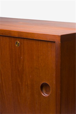 furniture detail - RY-26 Teak Cabinet, Danish, manufactured by RY Mobler. Designer: Hans J Wegner Stock Photo - Rights-Managed, Code: 845-06008180