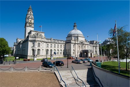 The City Hall, dating from 1904, Cardiff, Wales. Stock Photo - Rights-Managed, Code: 845-06008313