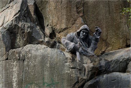 Carving of the evil ghost in the sea 'fjords' near Kristiansand, Norway Stock Photo - Rights-Managed, Code: 845-06008428