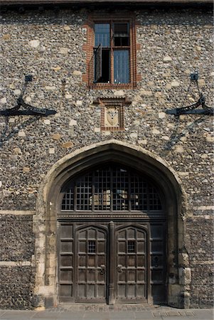 Seitentür, King's College (Volksschule), in Canterbury, Kent, England Stockbilder - Lizenzpflichtiges, Bildnummer: 845-06008443