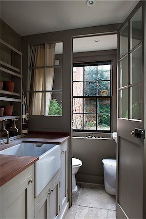 door to bathroom - Basement utility room, Whitechapel, London Stock Photo - Rights-Managed, Code: 845-07561435