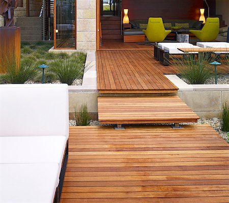 Split level terrace in garden of Odyssey House, Carmel, California, USA. Fotografie stock - Rights-Managed, Codice: 845-07561467