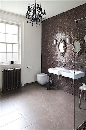 room tile floor - Modern bathroom in boutique bed and breakfast, The Reading Rooms, Margate, Kent Stock Photo - Rights-Managed, Code: 845-07584896