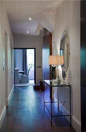 Knightsbridge Apartment, London. A hallway and stairs. Stock Photo - Rights-Managed, Code: 845-08939647