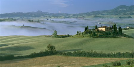 simsearch:845-02725410,k - Matin brumeux au « Belvédère », Val d' Orcia, Toscane. Photographie de stock - Rights-Managed, Code: 845-02725070