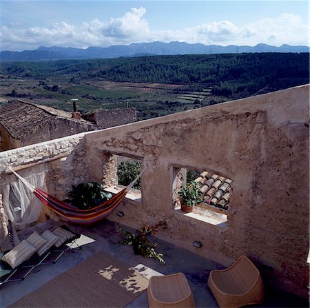 spain tarragona - Casa Darmos, Tivissa, Tarragona. Terrace. Architect: Joan Pons i Forment Stock Photo - Rights-Managed, Code: 845-02725350