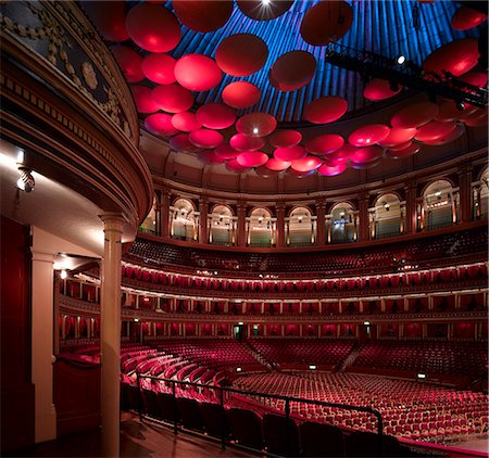 simsearch:845-02728293,k - The Royal Albert Hall, Interior. Main space. Architect: Captain Francis Fowke and Colonel H.Y. Darracott Scott Royal Engineers . Stock Photo - Rights-Managed, Code: 845-02725777