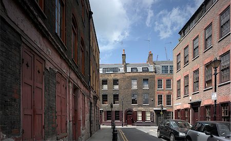 rows of lamps - Princelet Street, Spitalfields, London. Stock Photo - Rights-Managed, Code: 845-02725836