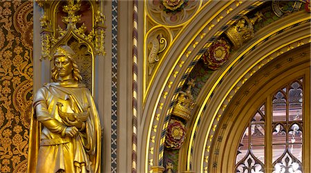 simsearch:845-02725671,k - Alfred the Great statue, Royal Gallery, Houses of Parliament, London. Architect: Sir Charles Barry. Fotografie stock - Rights-Managed, Codice: 845-02725920