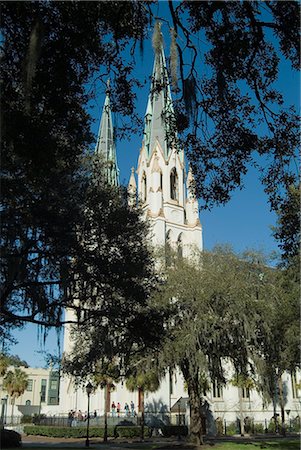 St John Baptist katholische Kathedrale, Savannah, Georgia, 1876 Stockbilder - Lizenzpflichtiges, Bildnummer: 845-02726223