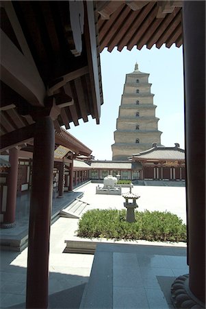 simsearch:845-02726565,k - Wild Goose Pagoda, Xian, China Fotografie stock - Rights-Managed, Codice: 845-02726629
