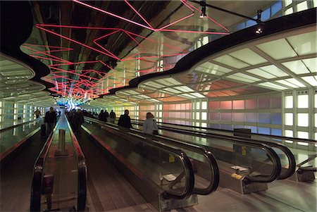 United Airlines Terminal, O'Hare Airport, Chicago, Illinois, USA. 1985 Stock Photo - Rights-Managed, Code: 845-02727061