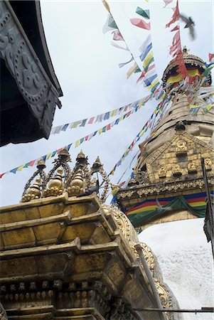 simsearch:862-03365423,k - Swayambhunath or Monkey Temple, Kathmandu, Nepal. Stupa detail. Foto de stock - Con derechos protegidos, Código: 845-02727100