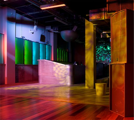 disco night club - Matter, The O2, Peninsula Square, London. Architect: William Russell - Pentagram. Stock Photo - Rights-Managed, Code: 845-02727862