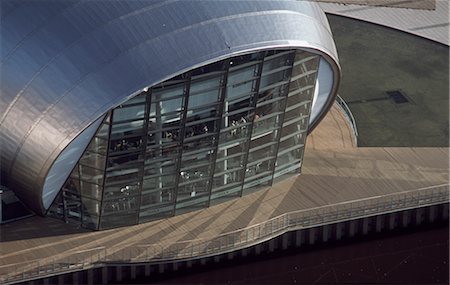sich drehen - Scotland, Glasgow Science Centre. Vue de détail de cinéma IMAX. Architecte : Building Design Partnership Photographie de stock - Rights-Managed, Code: 845-02728510