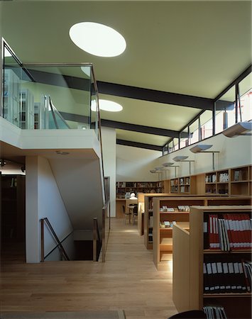 railing steel - Scottish Poetry Library, Edinburgh, Scotland. Interior. Malcolm Fraser Architects Stock Photo - Rights-Managed, Code: 845-02728553