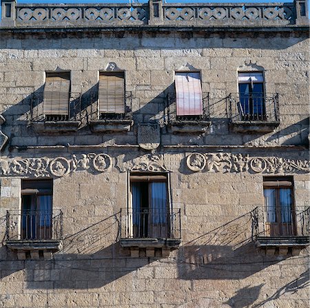Ciudad Rodrigo, Castile, Spain. Windows and balconies Stock Photo - Rights-Managed, Code: 845-02729750