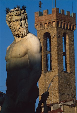 Fountain of Neptune statue, Piazza della Signoria, Florence, 1560 - 1575. Architect: Bartolomeo Ammannati Foto de stock - Con derechos protegidos, Código: 845-02729778