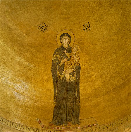 simsearch:851-02960891,k - Mosaïque byzantine dans l'abside cathédrale. Torcello, la Vénétie. Photographie de stock - Rights-Managed, Code: 845-02729780