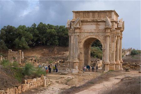 decaimiento - Arc de Septime Sévère, Leptis Magna, Libye Photographie de stock - Rights-Managed, Code: 845-03464319