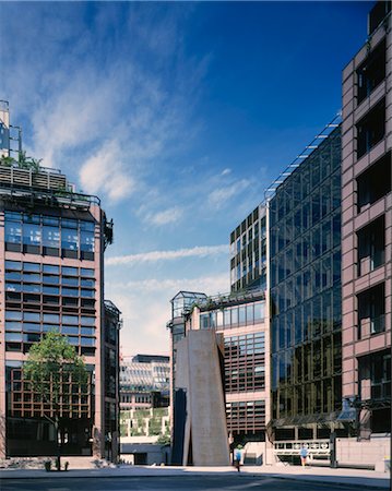 eec headquarters - Broadgate Circus, City of London. Architects: ARUP Associates Foto de stock - Con derechos protegidos, Código: 845-03464623