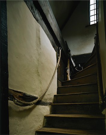 english staircase - Boscobel House. First floor staircase. Stock Photo - Rights-Managed, Code: 845-03464665