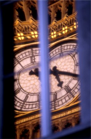 Reflection of Big Ben, Canon Row, London, 1840 - 1888. Architects: Sir Charles Barry Stock Photo - Rights-Managed, Code: 845-03463300