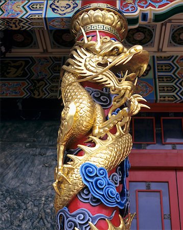Detail on Temple Pillar, Tainan, Taiwan Stock Photo - Rights-Managed, Code: 845-03463318
