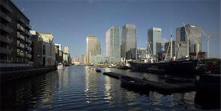 district - West India Millwall Dock, Canary Wharf, Docklands, London. Stock Photo - Rights-Managed, Code: 845-03463432