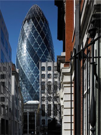 Swiss Re Building, (The Gherkin) St Mary Axe, London Stock Photo - Rights-Managed, Code: 845-03463478