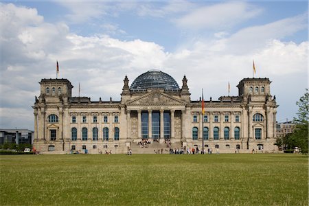 Reichstag, Berlin. Architects: Original building by Paul Wallot, new dome by Norman Foster. Stock Photo - Rights-Managed, Code: 845-03463499