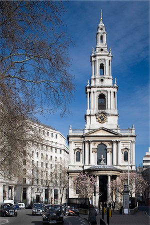 St. Mary-le-Strand, The Strand, London. 1717. Architects: James Gibbs Stock Photo - Rights-Managed, Code: 845-03463586