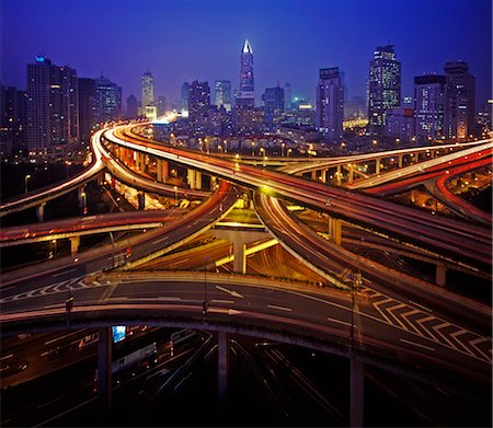 paso elevado - Shanghai. motorway intersections Foto de stock - Con derechos protegidos, Código: 845-03463635