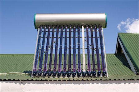 residential rooftop - Rooftop solar water heater. Stock Photo - Rights-Managed, Code: 845-03463675