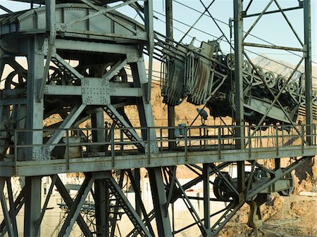 Detail of old overhead winch tower and crane at Hoover Dam Stock Photo - Rights-Managed, Code: 845-03463694