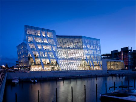 extraordinary facade - Saxo Bank, Hellerup, Copenhagen. RIBA International Award 2009. Architects: 3XN Stock Photo - Rights-Managed, Code: 845-03463924